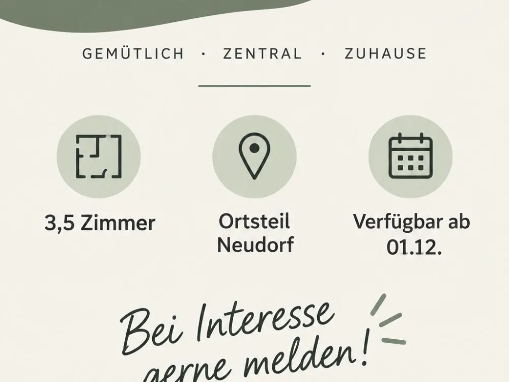 *Wohnung zu vermieten - 88qm - ab 01.12. - Ortsteil Neudorf*