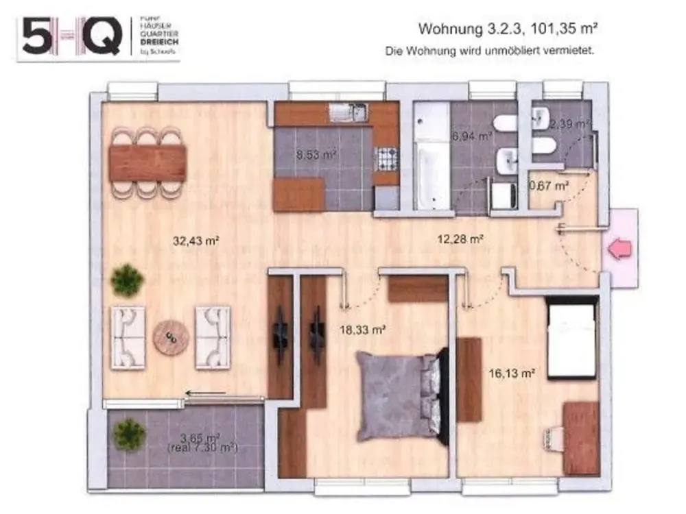 Helle 3-Zimmer-Wohnung in Dreieich, modern, hochwertig und bezugsbereit
