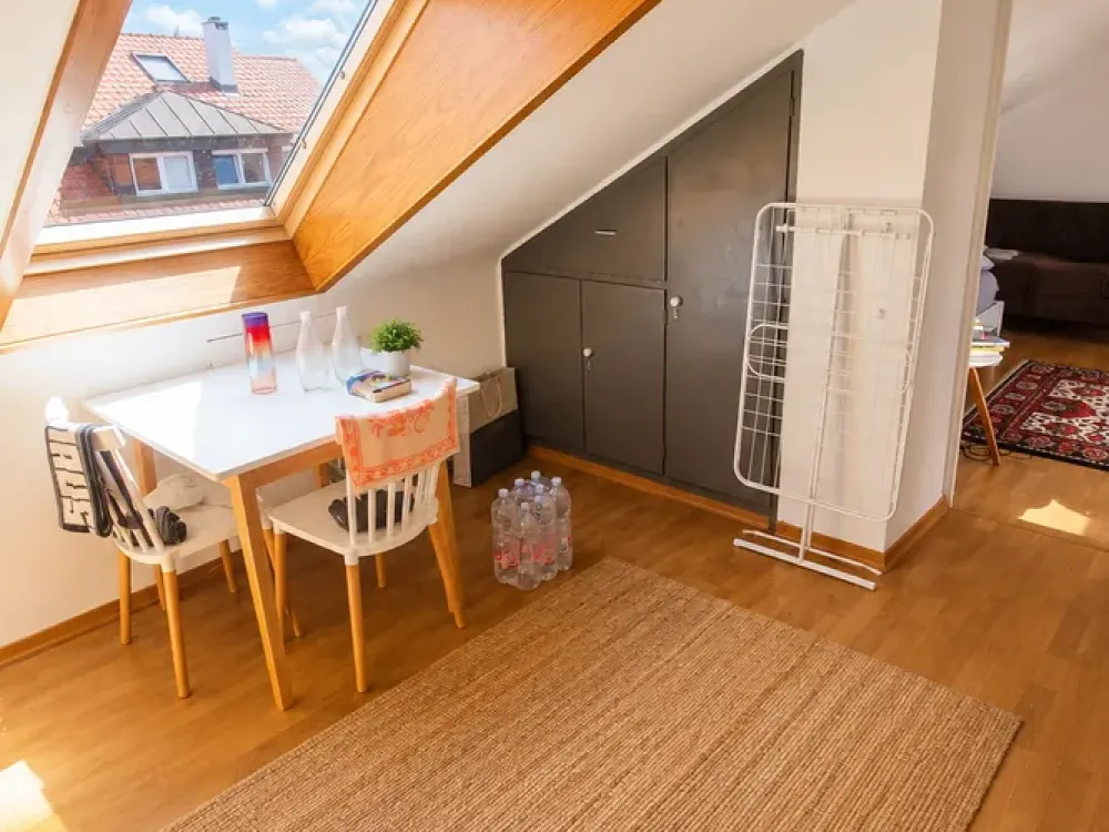 Große Dachterrasse am Hölderlinplatz - 1,5-Zimmer-Wohnung in Stuttgart-West | teilmöbliert