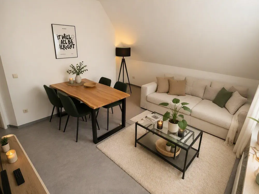 Helle 3-Schlafzimmer-Wohnung mit Balkon, Einbauküche und Garage