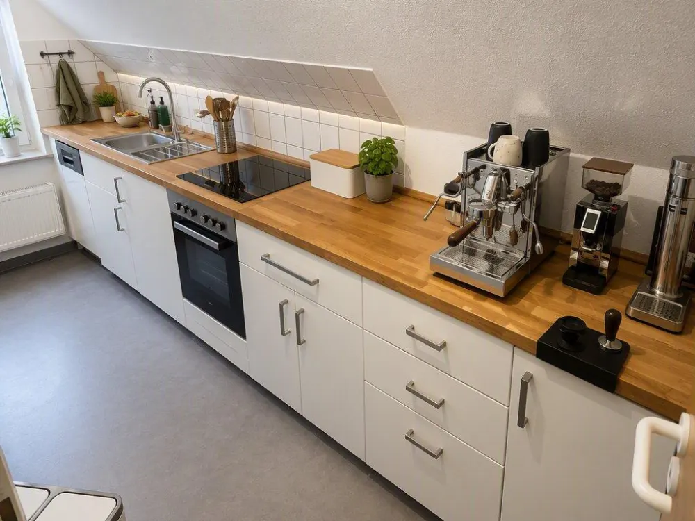 Helle 3-Schlafzimmer-Wohnung mit Balkon, Einbauküche und Garage