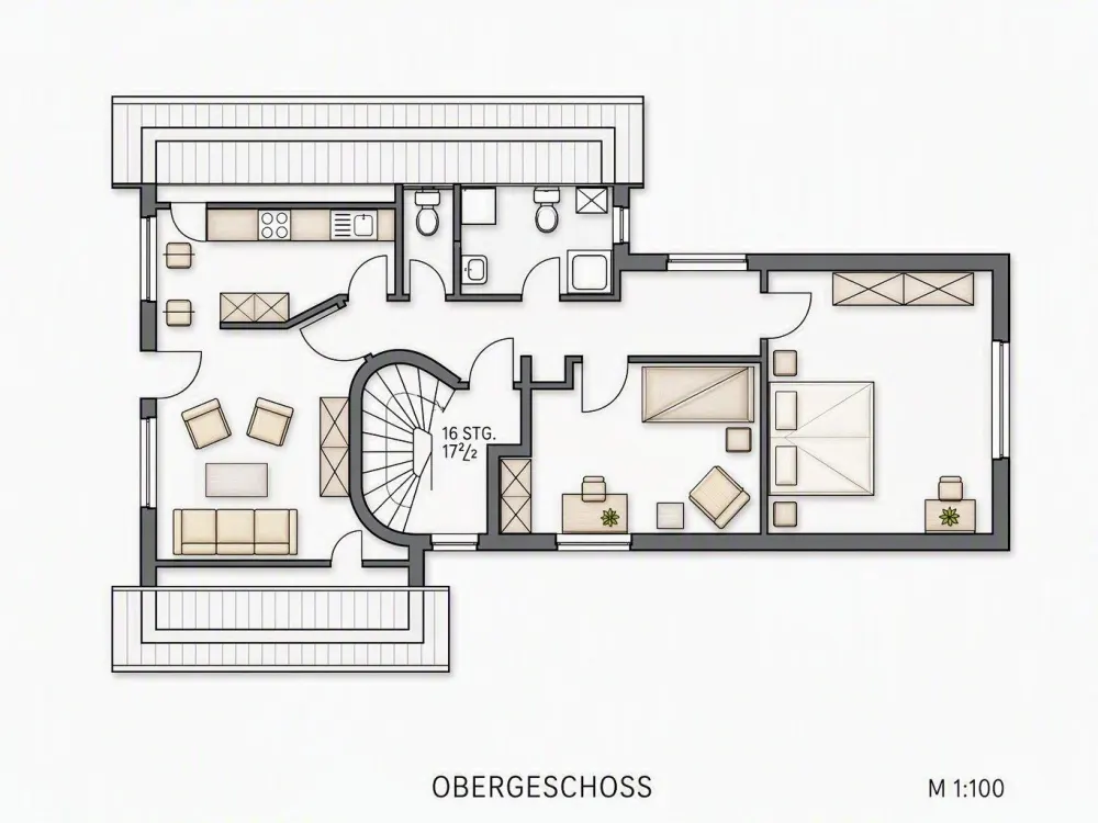 Helle 3-Schlafzimmer-Wohnung mit Balkon, Einbauküche und Garage