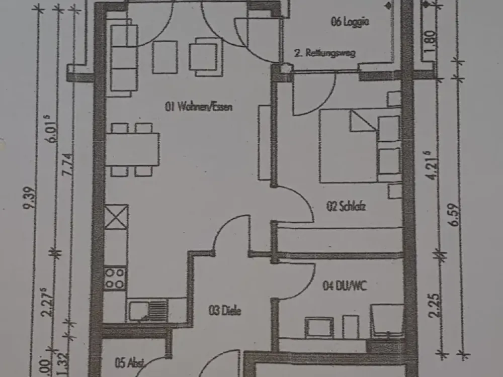 Moderne helle 2-Zi-Wohnung mit EBK und Loggia in Korschenbroich
