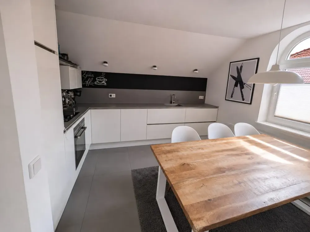 Modern Old Building Apartment with Attic, Roof Terrace and Air Conditioning