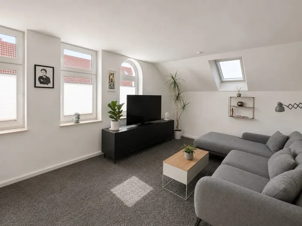 Modern Old Building Apartment with Attic, Roof Terrace and Air Conditioning