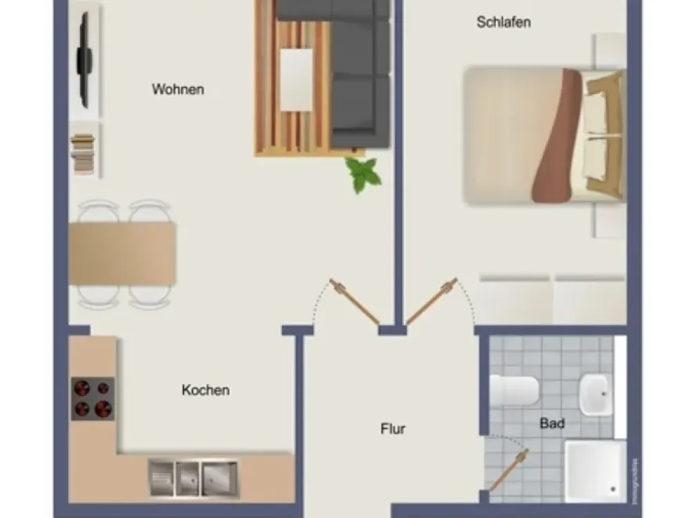 gut geschnittene helle 2-Zi-Wg., mit gr. Balkon, EBK, Pkw-SP, in ruhiger Stadtrandlage von Lützen