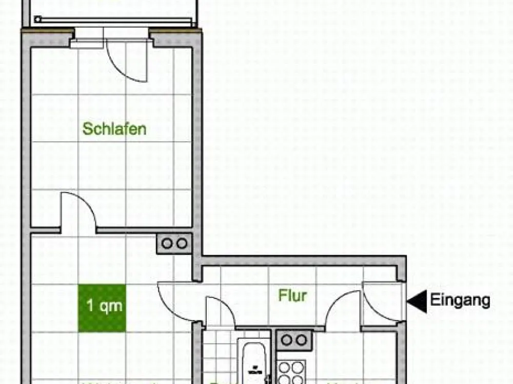 Ruhige Oase mitten in der Stadt, mit Balkon zum grünen Innenhof