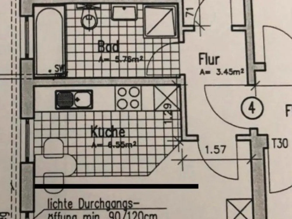 Mietwohnung 2ZKB (Soutterain)