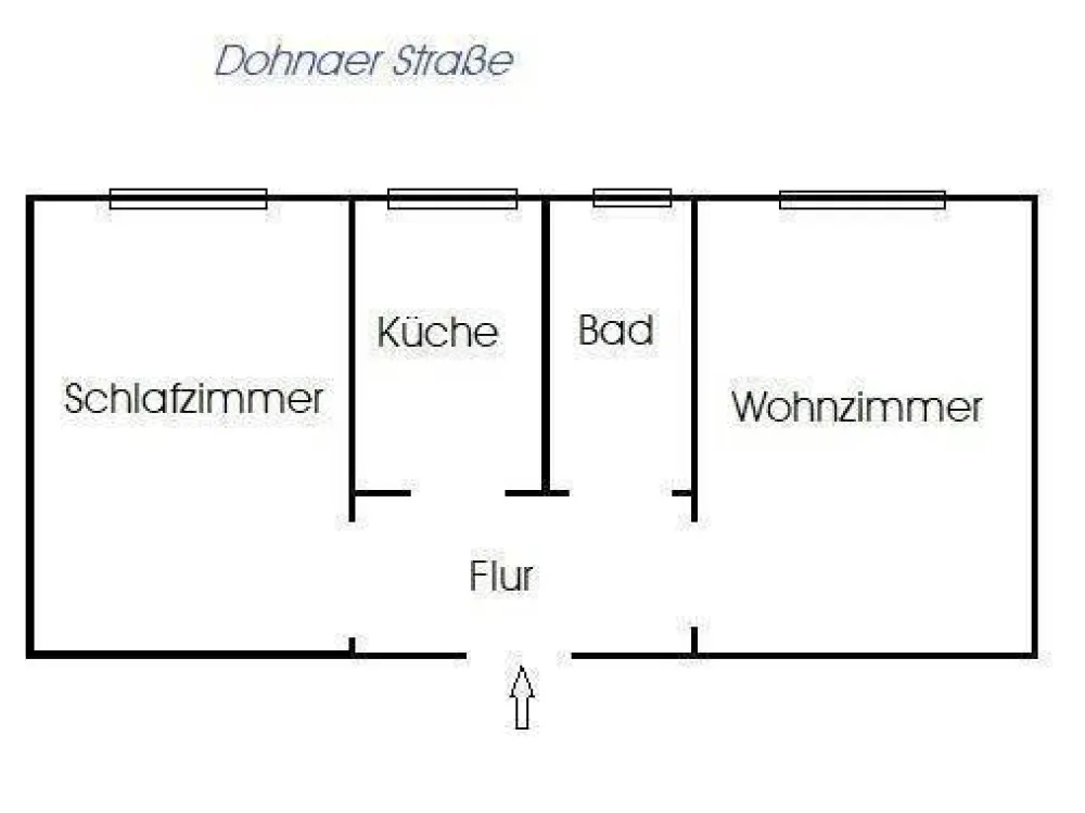 Ab sofort zu haben: Kleine 2-Zimmer-Singlewohnung mit separater Küche und Dusche im 1.OG