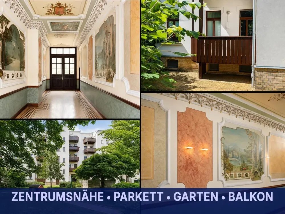 Stylish 2-Room Apartment Near the City Center * Balcony * Stucco * Daylight Bathroom + Bath + Shower * Parquet * Garden