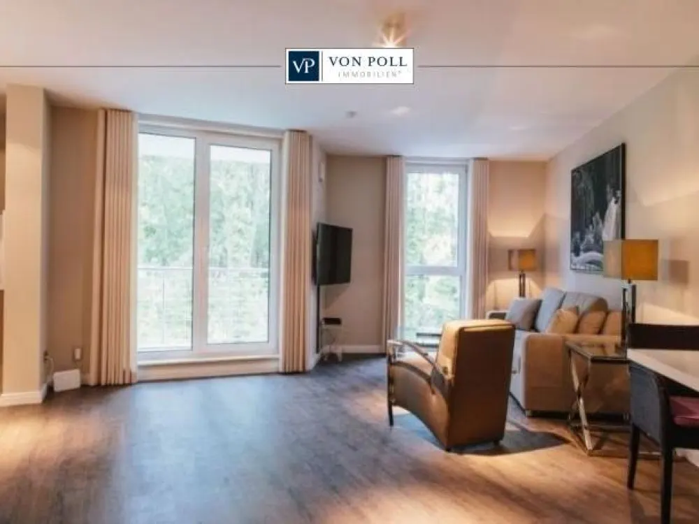 Exklusives, großzügiges 2-Raum-Apartment in zentraler Lage mit Stellplatz & Balkon - voll möbliert