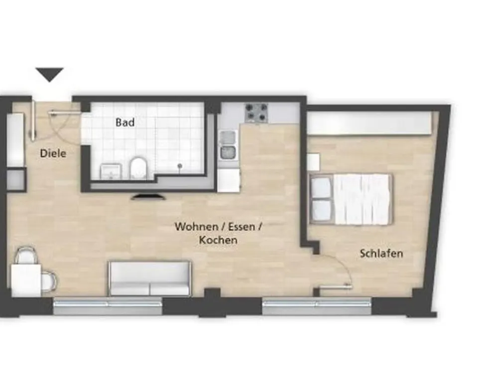First occupancy! Modern 2-room new-build apartment with fitted kitchen in Nürnberg, commission-free