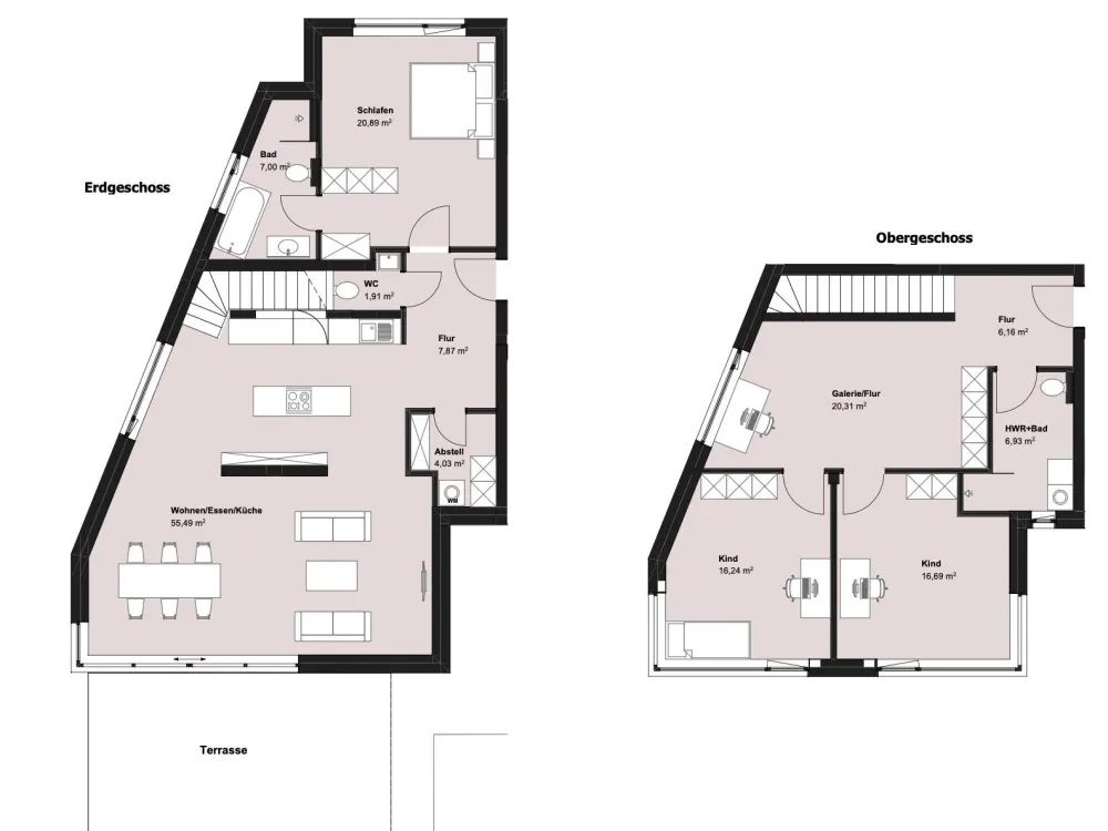 4,5 Zi-Wohnung mit Terasse/Galerie in Erfurt SÜD zum ERSTBEZUG