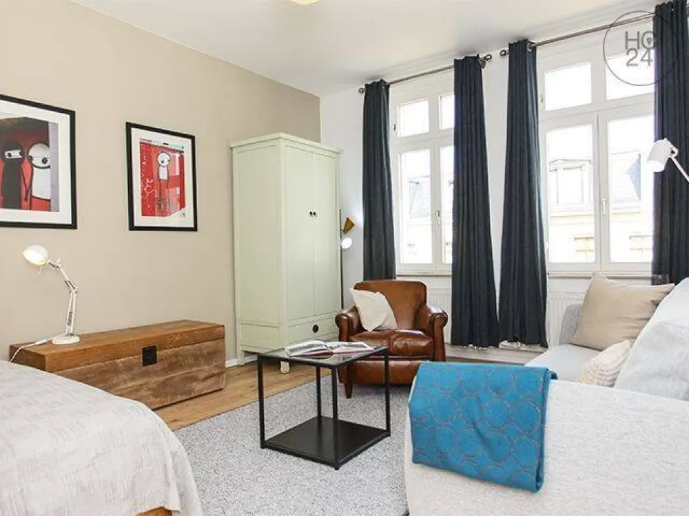 Exklusive und hip möblierte 3-Raum-Wohnung im beliebten Bachviertel von Leipzig (mit Balkon)