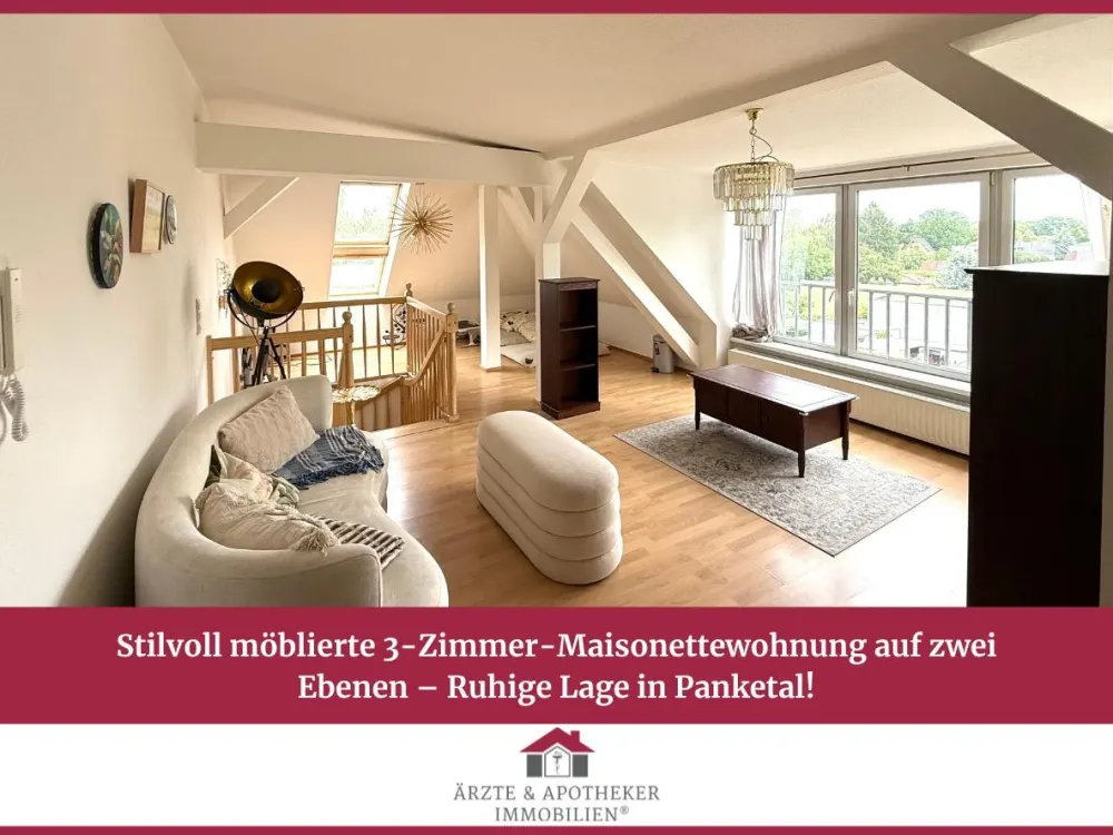 Stilvoll möblierte 3-Zimmer-Maisonettewohnung auf zwei Ebenen, Ruhige Lage in Panketal!