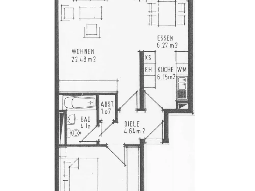 Modernisierte 2-Zimmer-Wohnung mit Westloggia, Einbauküche und Duplex-Stellplatz in Durlach-Aue