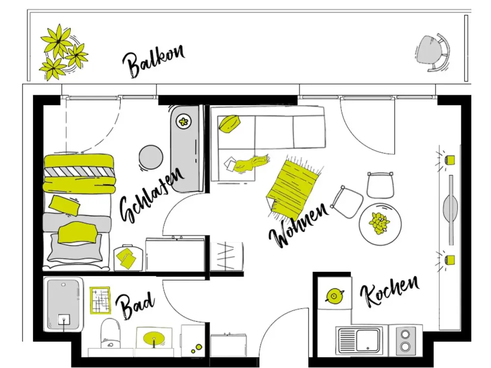 Möblierte Penthouse-Apartments im "Urban Living Berlin" - Nur für 1 Person!