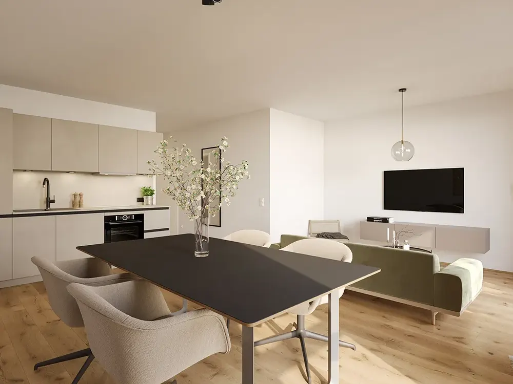New Build First Occupancy: Exclusive and High-Quality Equipped 2-Room Apartment on the 1st Floor in House B
