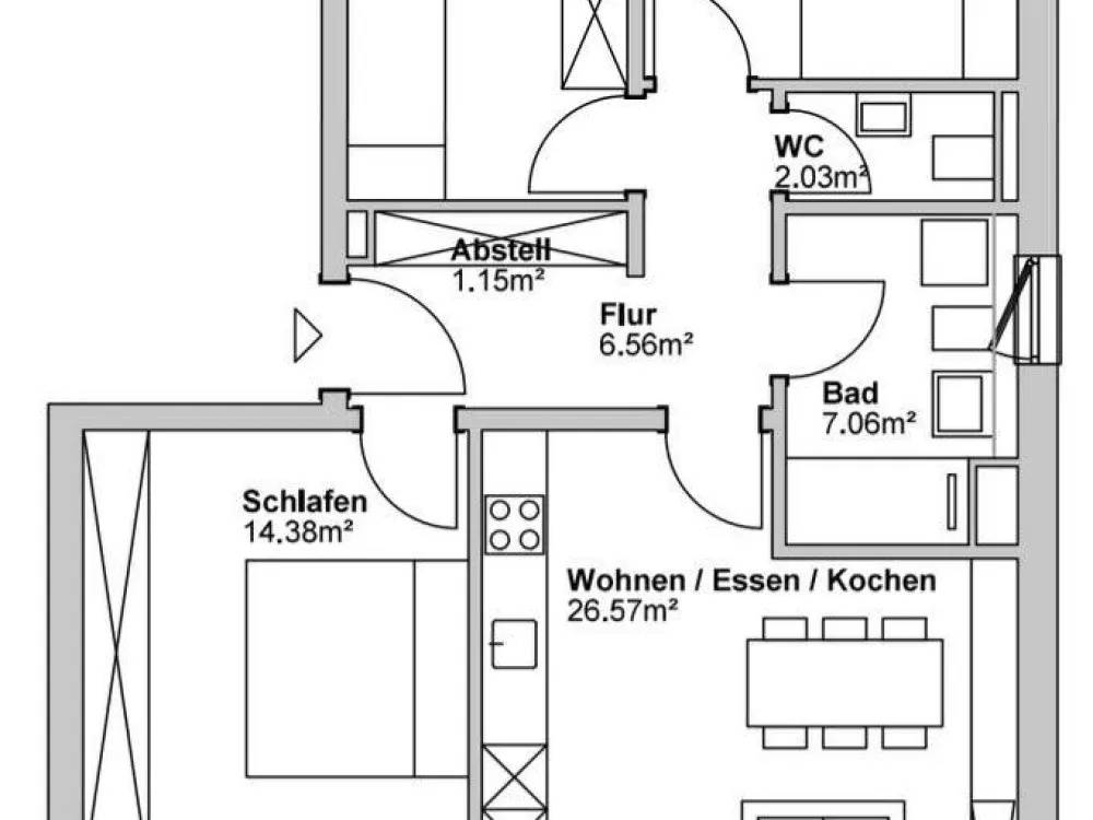 4-Zimmer-Wohnung, 80 m², Balkon, U6 Kieferngarten, ab 01.10.2026