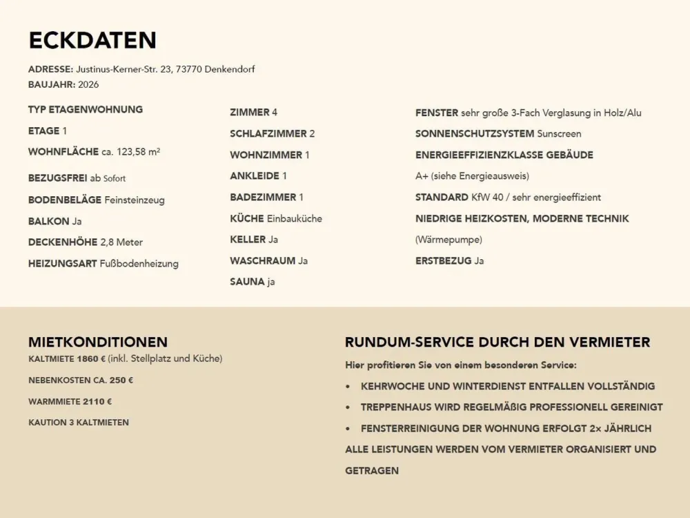 Erstbezug- hochwertige 4-Zimmer-Neubauwohnung mit 2,8m Deckenhöhe, Loggia und Sauna