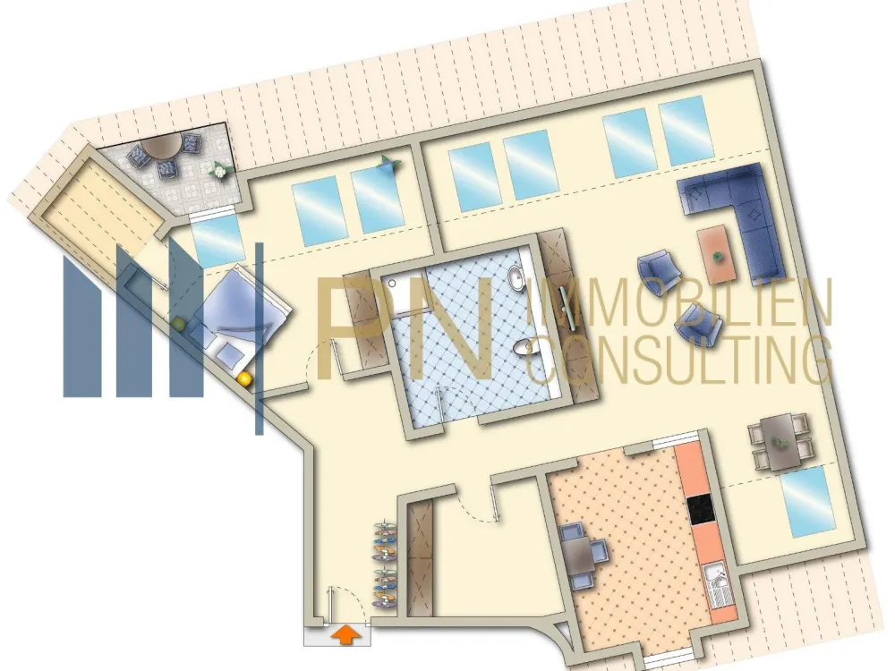 Großzügige Dachgeschosswohnung mit Dachterrasse & Klimaanlage