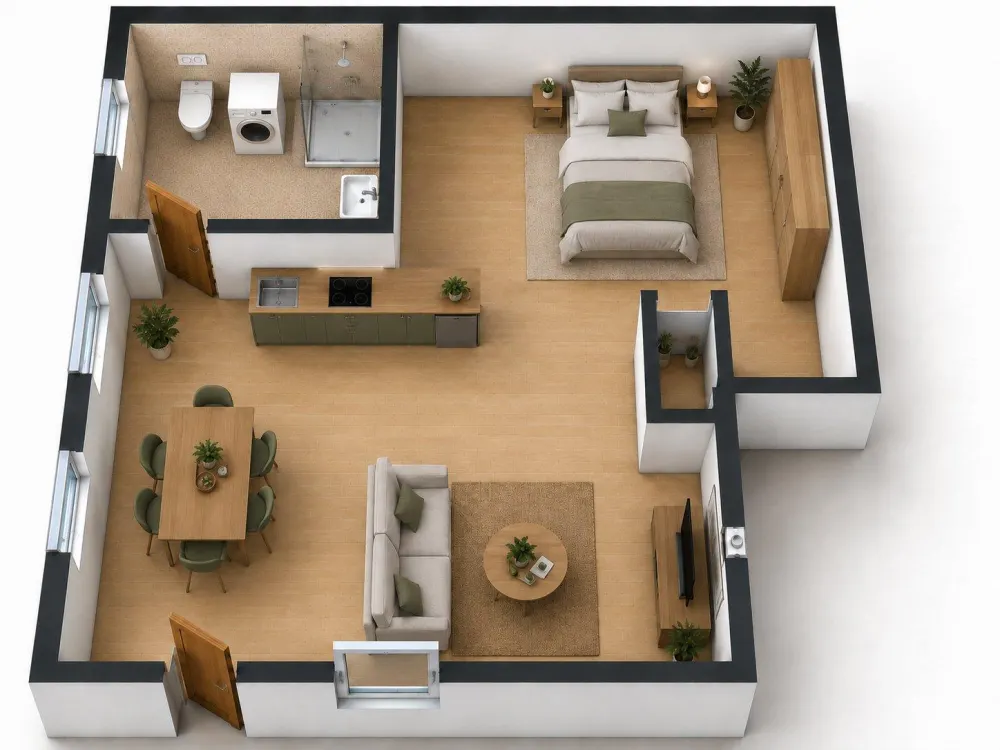 Living Space on the Ground Floor with Private Entrance in Karlsruhe-Knielingen