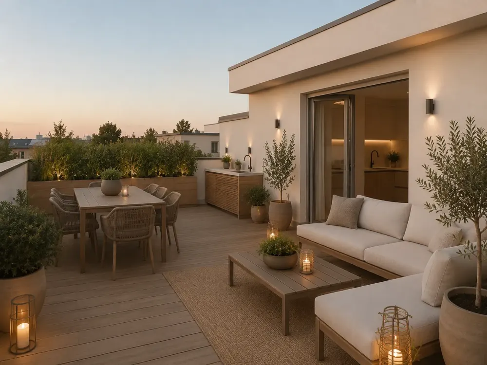 Attractive penthouse with a 40 m² large roof terrace