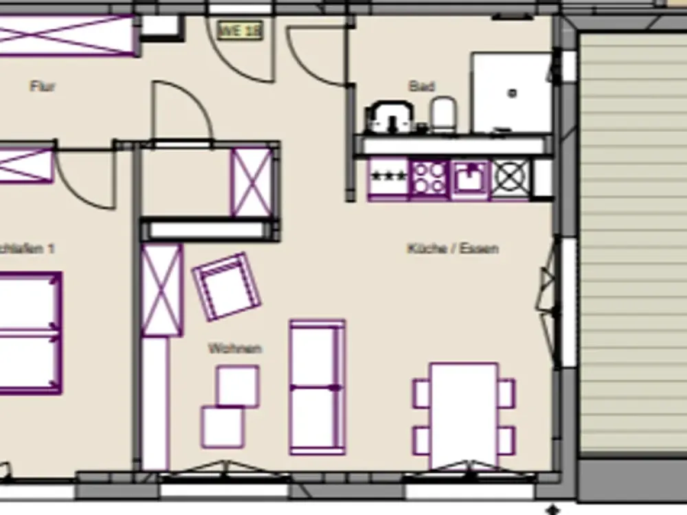 Attractive penthouse with a 40 m² large roof terrace