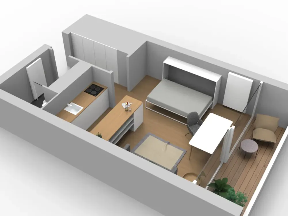 Erstbezug-1 Zi.Whg.-Vollausstatt.-Einbauküche-Balkon-Parkplatz-Gr. Flottbek