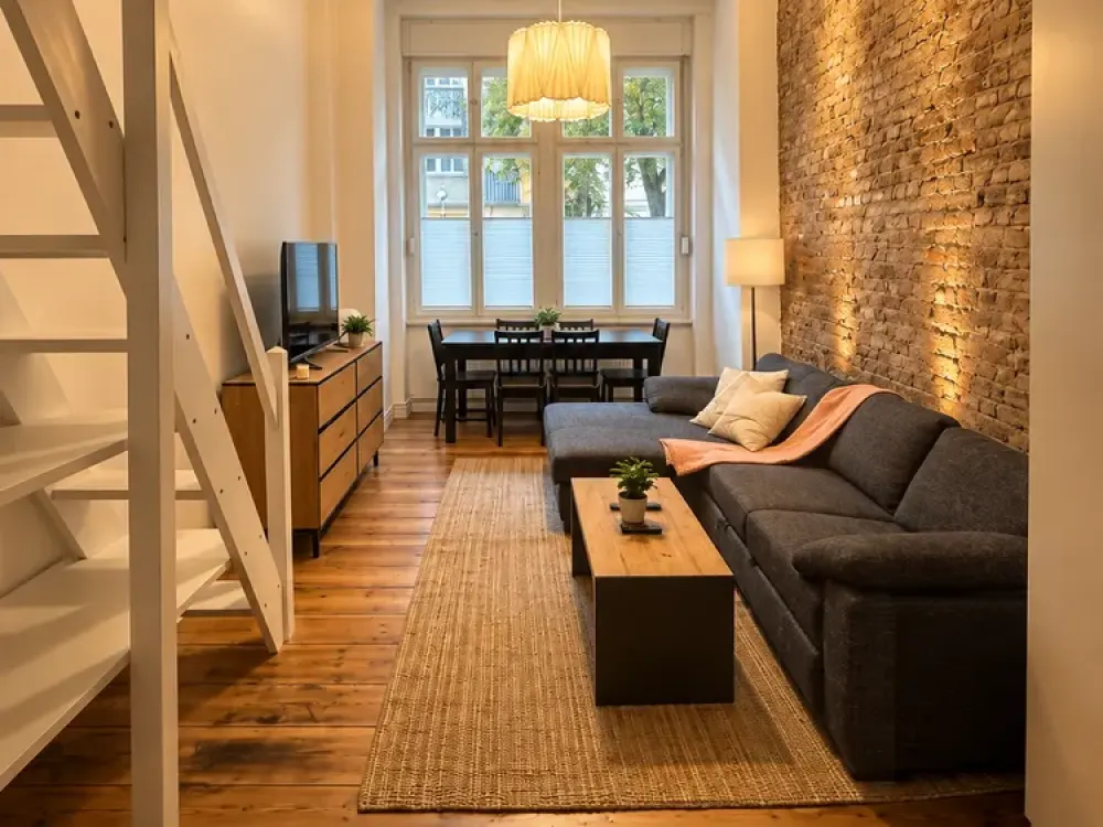 Stilvolle möblierte 1-Zimmer-Wohnung mit Balkon in Moabit am Kanal | All-inclusive