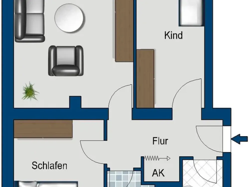 Hochparterre, neues Wannenbad, frisch renoviert!