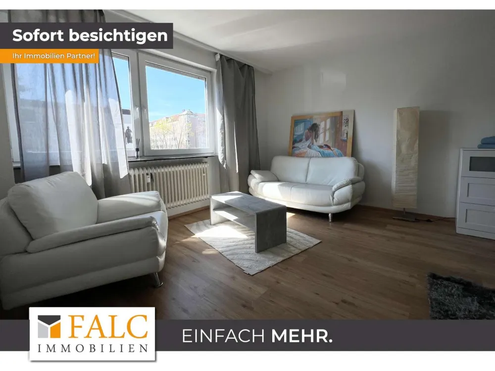 Voll möblierte 1-Zimmer-Wohnung mit Gartenmitnutzung, hell, modern & zentral!
