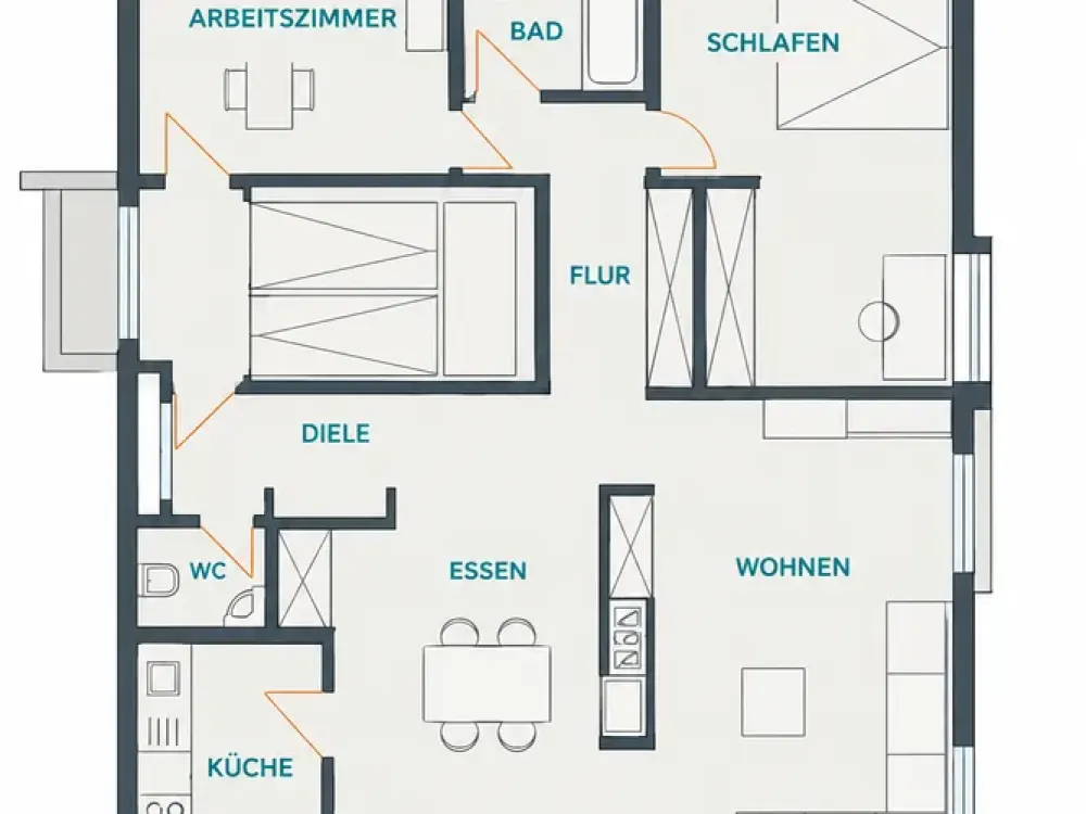 Wohnen im Dortmunder Süden: 3,5-Zimmer-Wohnung im Grünen