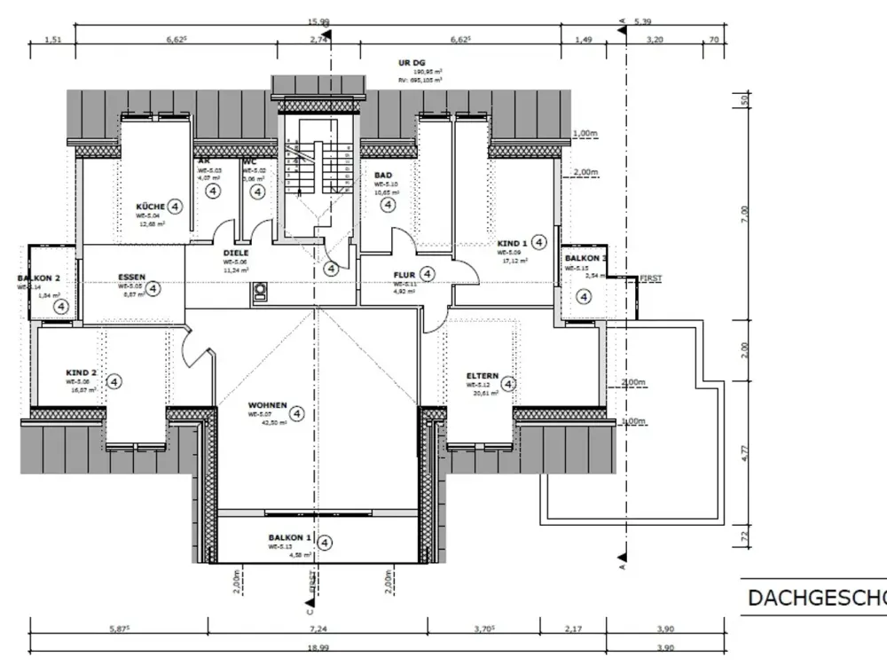 Wohnen oder Arbeiten: Großzügige 4-Zimmer-Dachgeschosswohnung auch als Büroflächen nutzbar