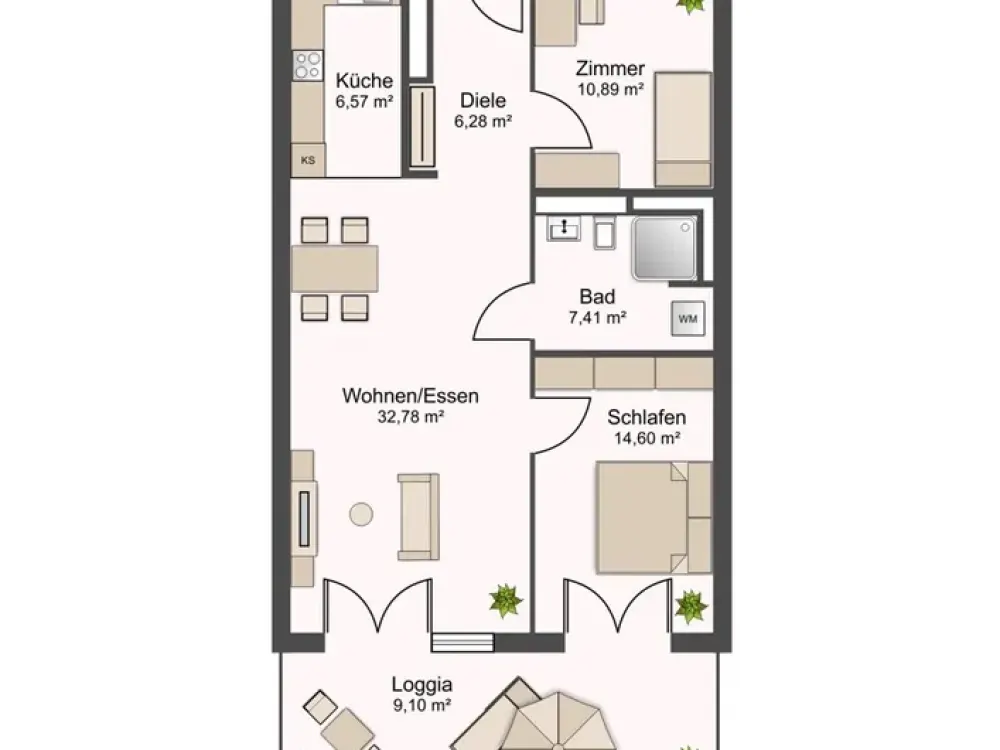 Stilvolle 3-Zimmer-Neubauwohnung mit Terrasse, EBK & TG in Rheinstetten