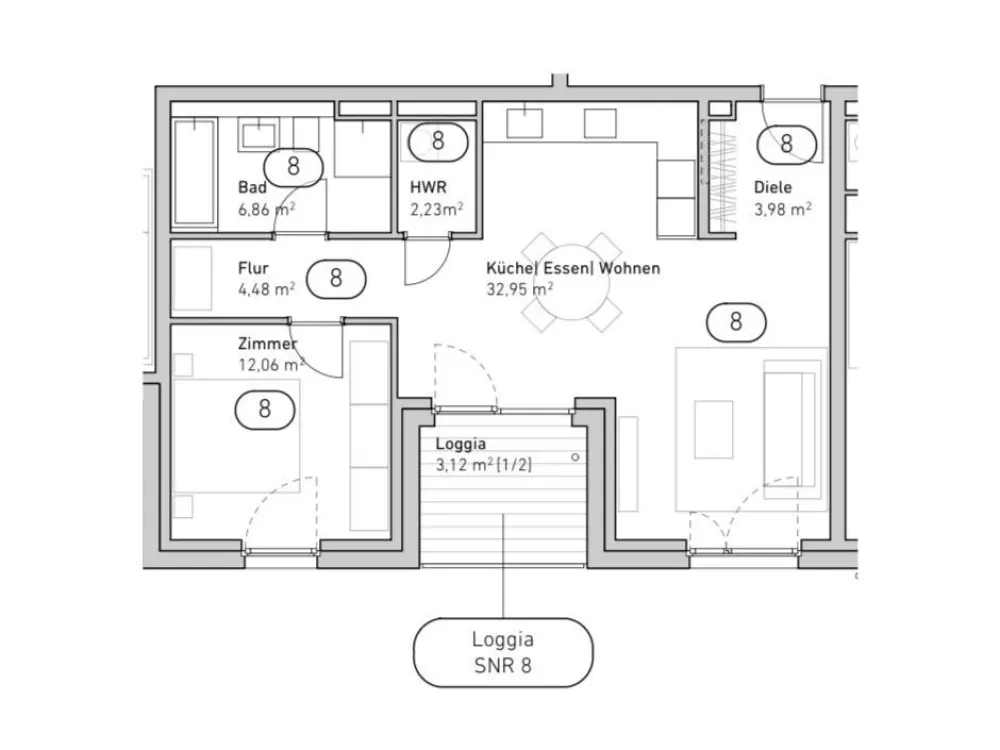 Erstbezug mit neuer Traumküche und Loggia - 2 Zimmer Frankfurt
