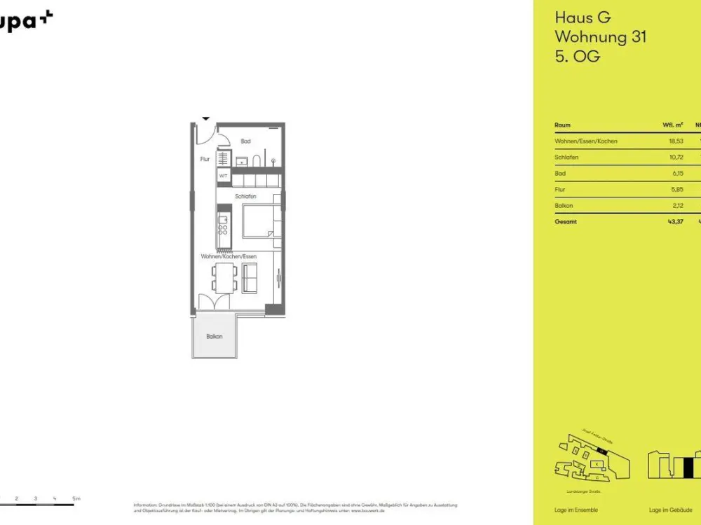 1.5-Room Apartment with Balcony and High-Quality Built-In Kitchen in the Kupa Residential Quarter