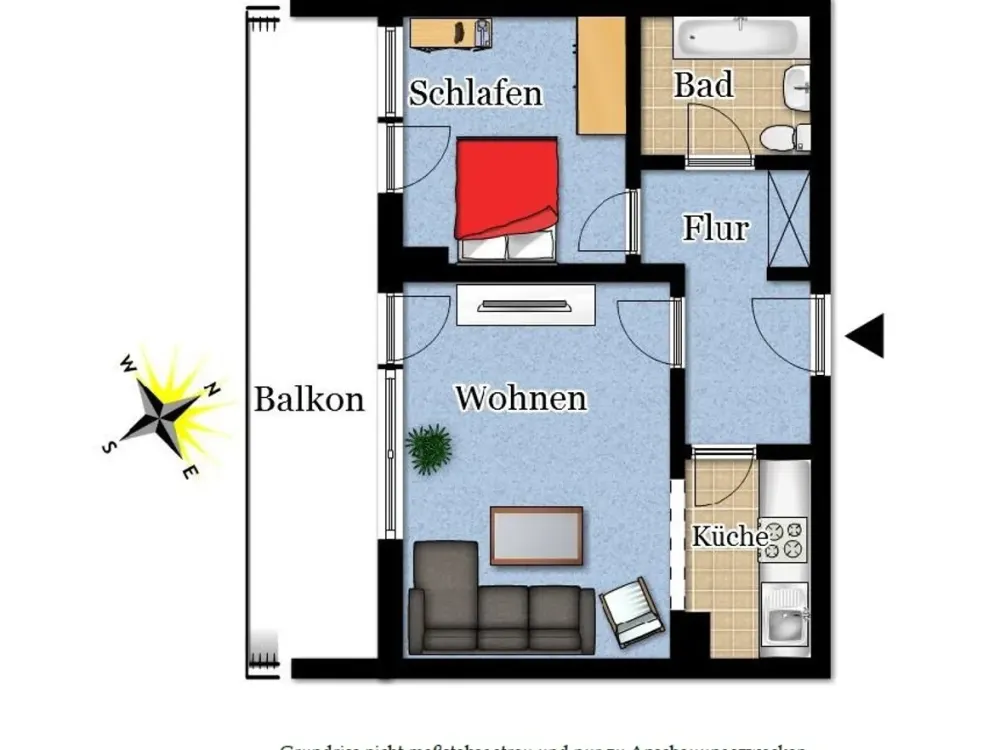 2 Zimmer mit großem Süd-West-Balkon im schönen Niendorf!