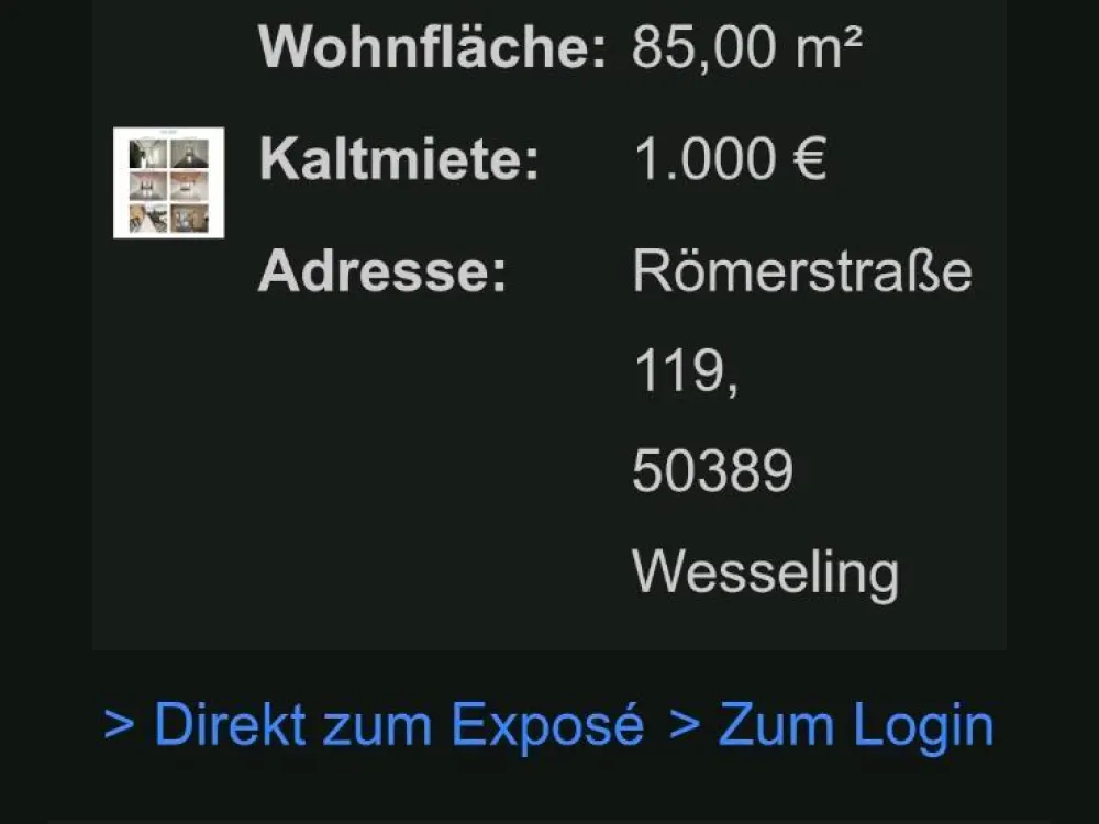 Wohnung zu Vermieten in Wesseling 1.OG