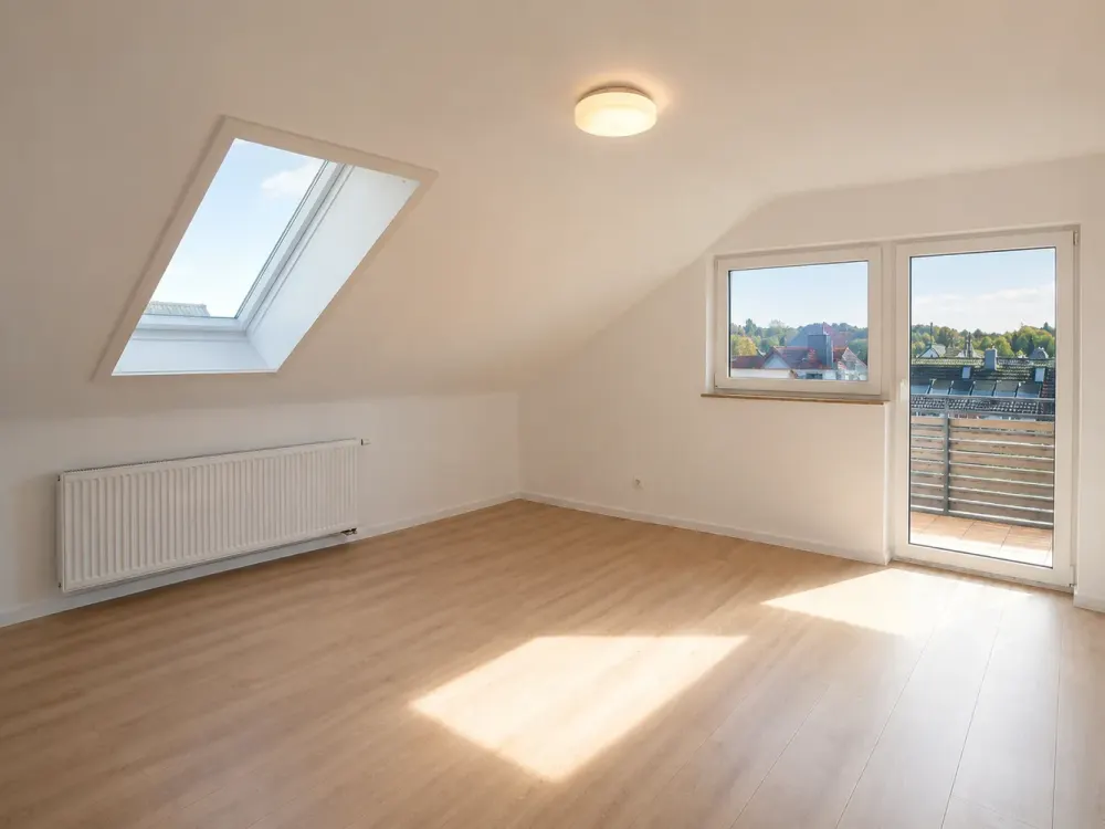 Moderne Wohnung mit Balkon und Garten