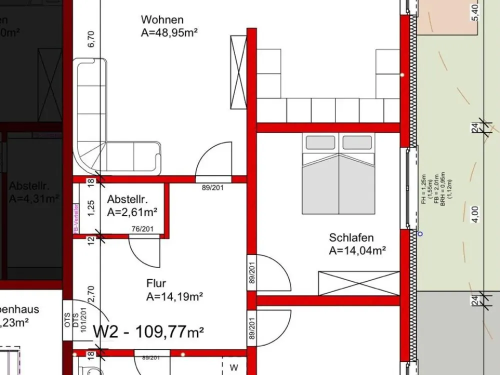 3-Zimmer-Neubauwohnung 109,77m², kleine Terrasse - W2