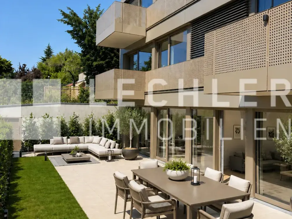 Design trifft Gartenidylle, exklusive 3-Zimmer-Wohnung mit besonderem Anspruch