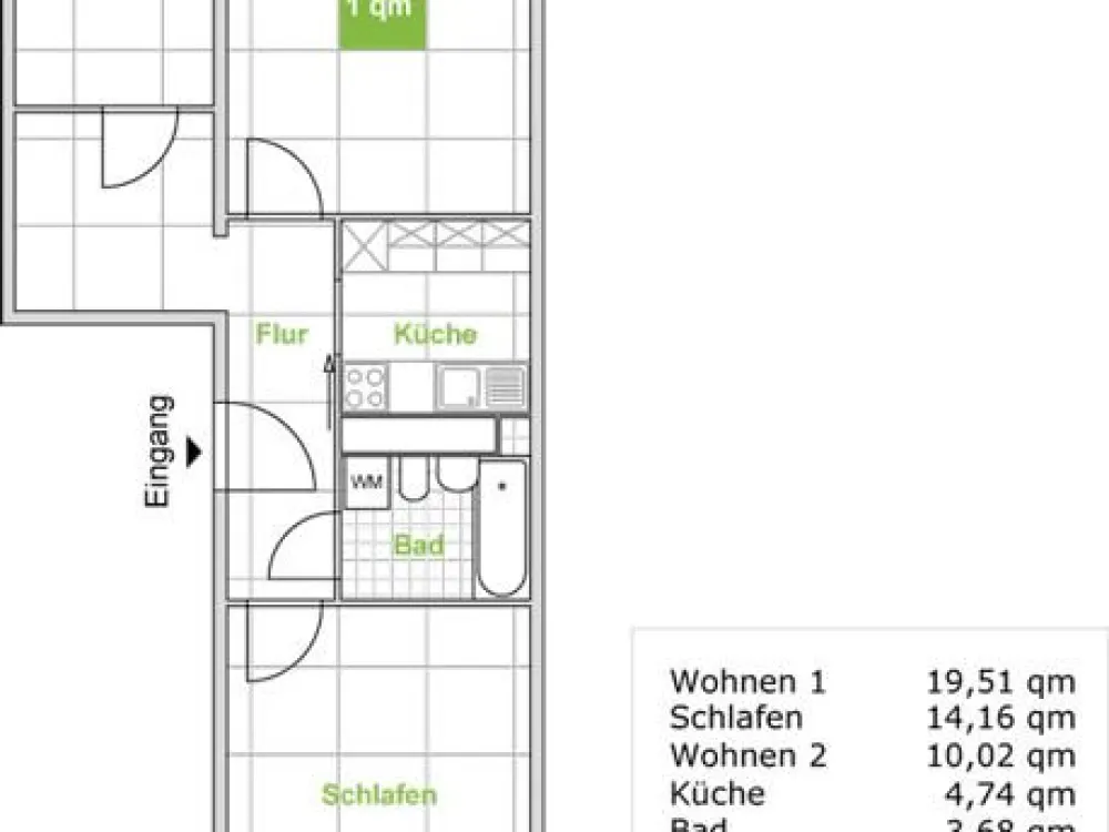 Familienfreundliche 3-Zimmer-Wohnung mit Balkon nahe der Universitätsklinik (WBS)