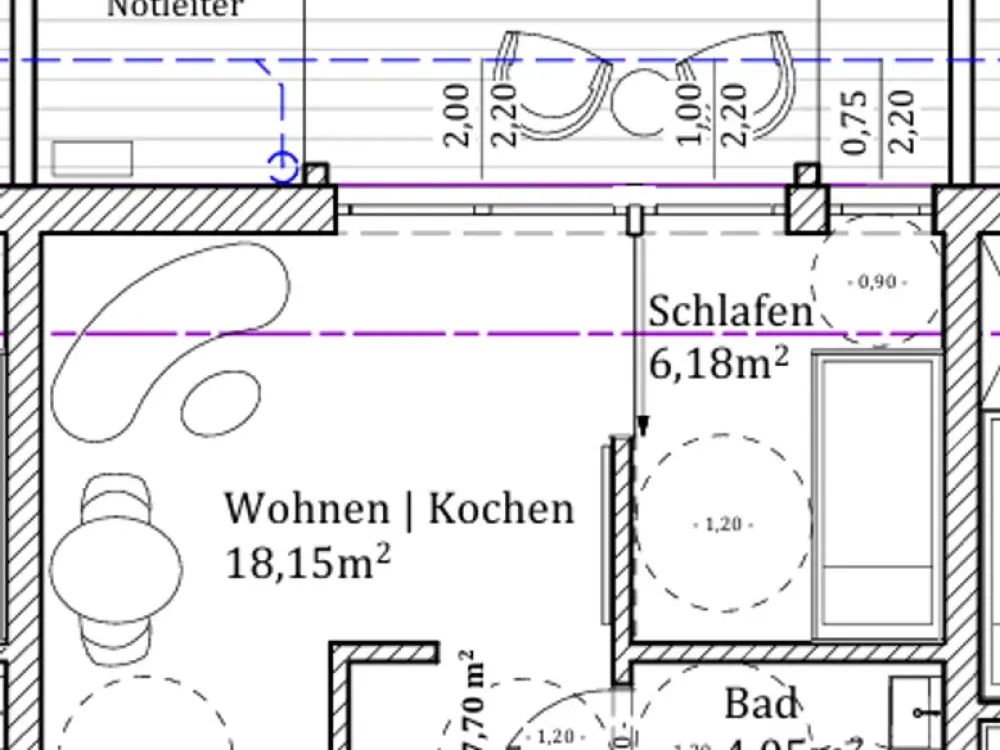 Attraktive 2 Zimmer Wohnung mit ruhigem Ostbalkon zum Garten