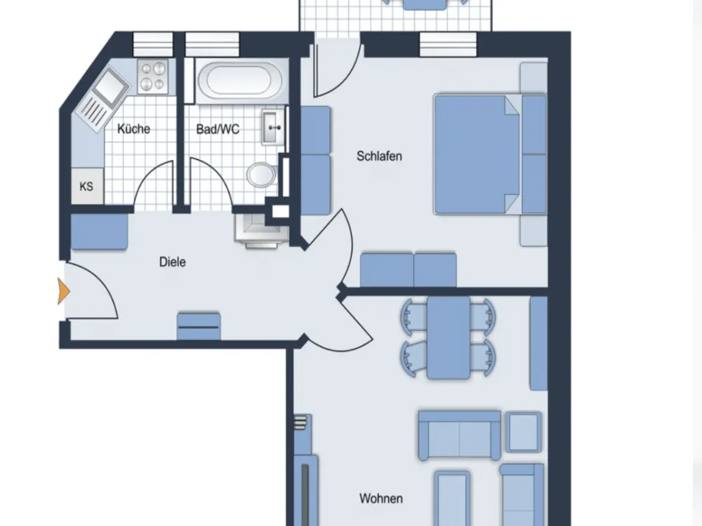 **Frisch modernisierte 2-Zimmer-Wohnung mit Balkon & Aufzug - Kleinzschocher**