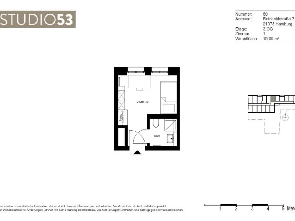Ein Zimmer Wohnung in Harburg