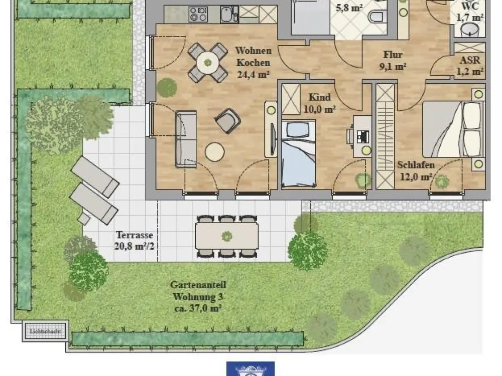 Traumhaftes Wohnen mit Terrasse und eigenem Garten! Erstbezug!