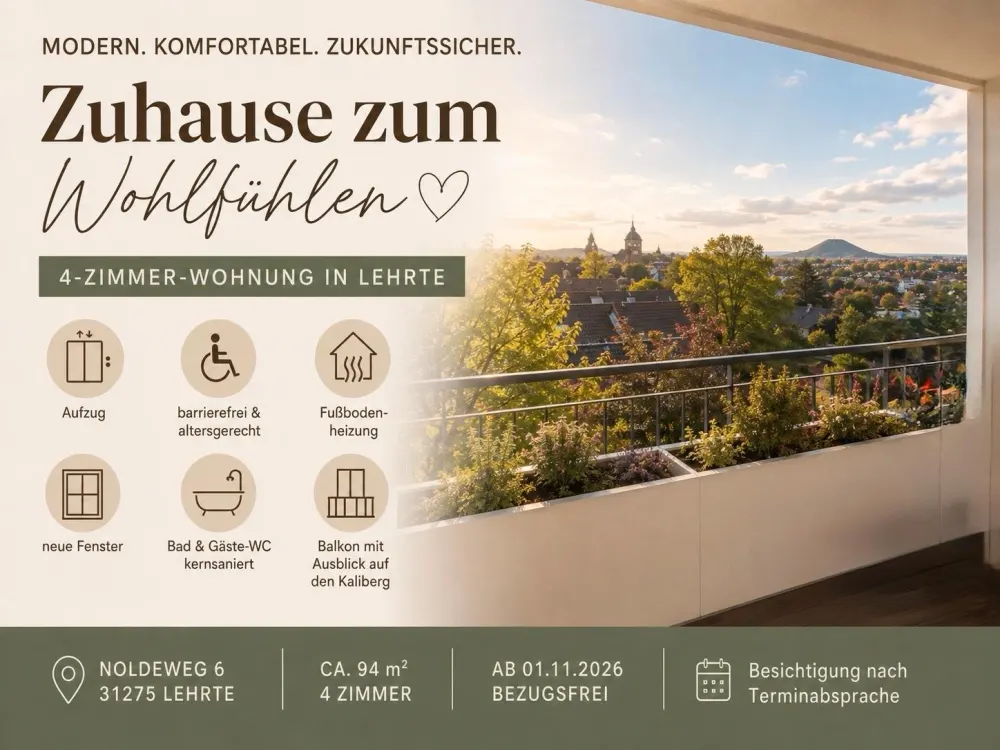 4-Zimmer Wohnung in Lehrte - barrierefrei & mit Balkon