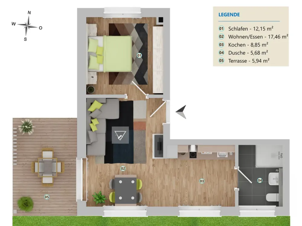 🏡Neubau 2026. Erstbezug. Stilvoll. 2-Zimmer-Erdgeschosswohnung mit Terrasse & Garten in Köln-Urbach