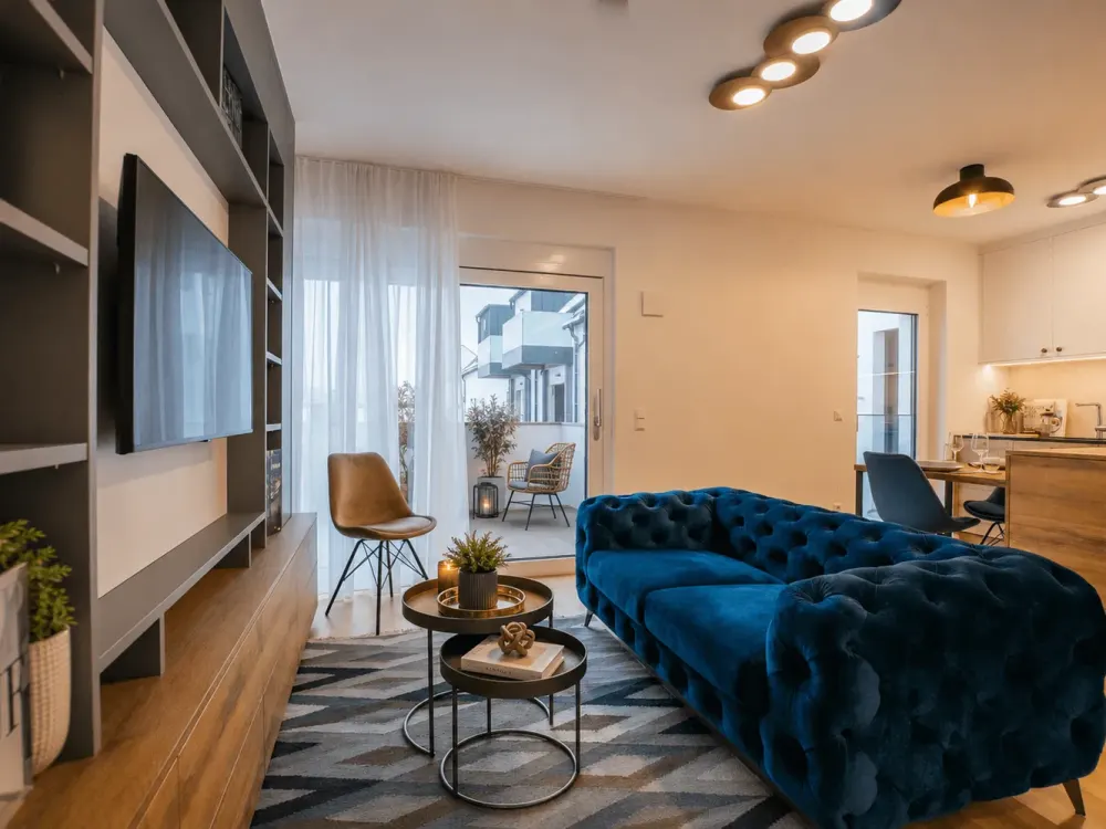 Elegantes Wohnen mit Stil. Möblierte 2-Zimmer-Wohnung mit Balkon.